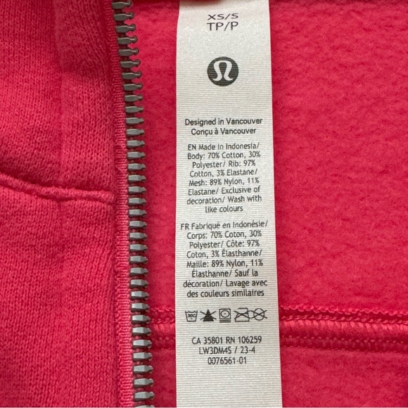 lululemon athletica Scuba Oversized Half Zip Hoodie Sweatshirt Lip Gloss Sz XS/S - Picture 6 of 15